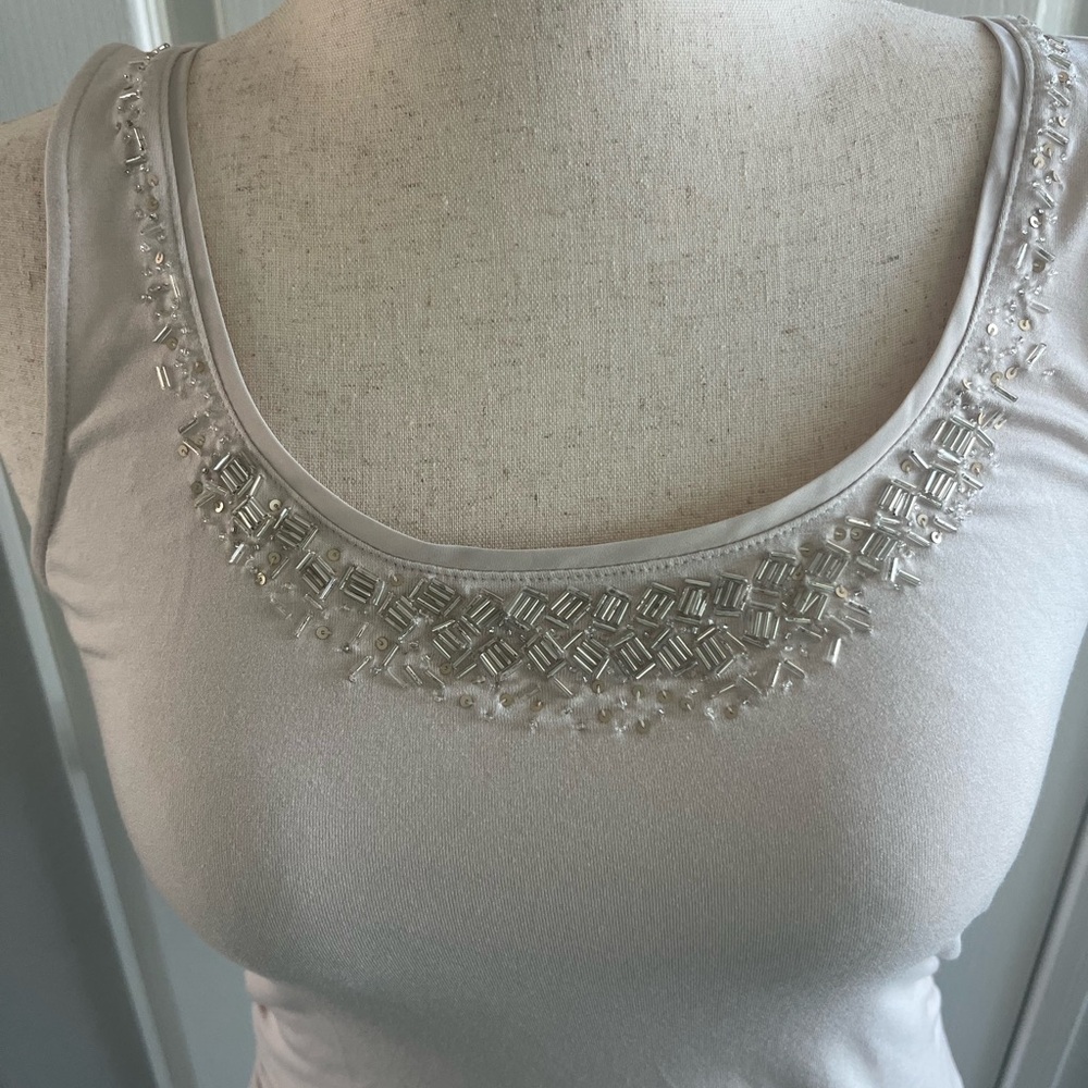 WHBM | Embellished Scoop Neck Tank | sz Medium | Very Good Condition